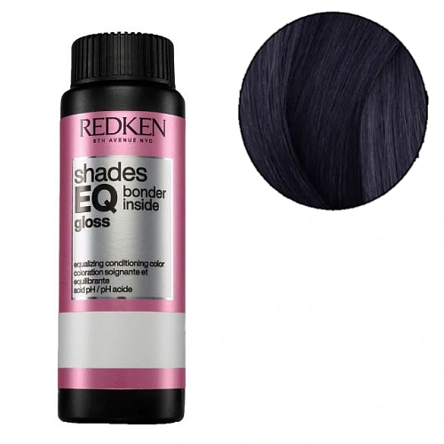 Краска-блеск без аммиака для тонирования и ухода - Redken Shades Eq Gloss Bonder Inside 01B - Иссиня Черный